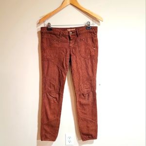 Free people orange checkered pants